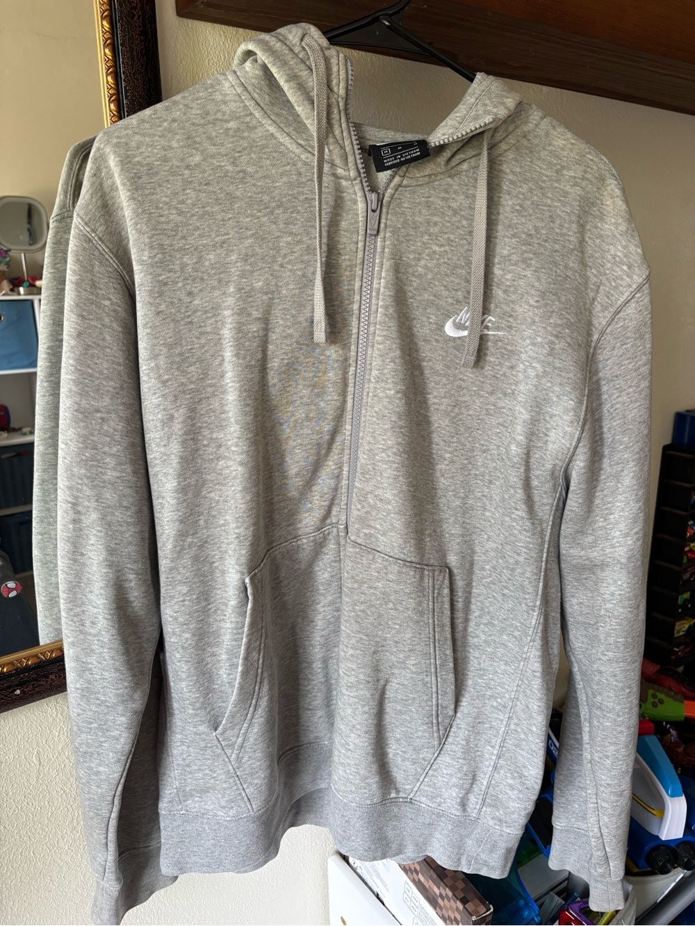 Nike Light Gray Full-Zip Hooded Jacket